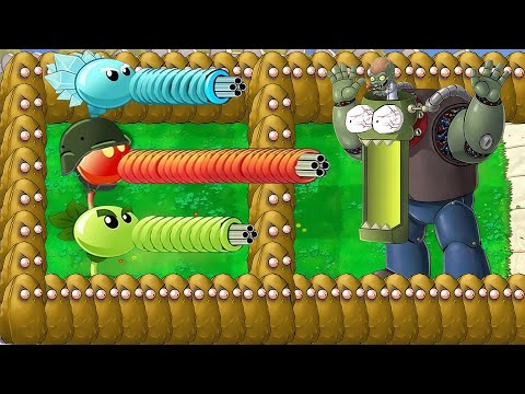 Gatling Pea Vs Snow Pea Vs Repeater Vs Giga Gargantuar Vs Dr Zomboss Plants vs Zombies