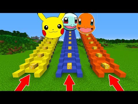 NO SUBAS LA ESCALERA EQUIVOCADA DE LUCKY BLOCKS EN MINECRAFT!! PICKACHU SQUIRTLE CHARMANDER