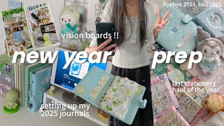 new year prep 🍀❄️// stationery haul, 2025 journal setups, vision boards, + more