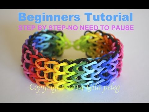 Rainbow Loom-Multicolor Triple Single bracelet for beginners-STEP BY STEP