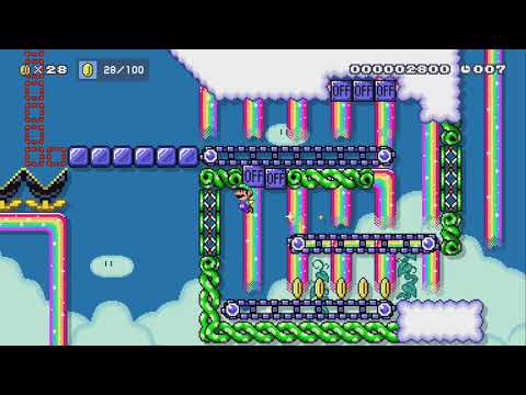 [20 sec] On/Off Rainbow Run!!! by Blooper987 - Super Mario Maker 2 - No Commentary 1bv