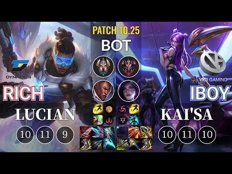 DYN Rich Lucian vs VG iBoy Kai'Sa Bot - KR Patch 10.25