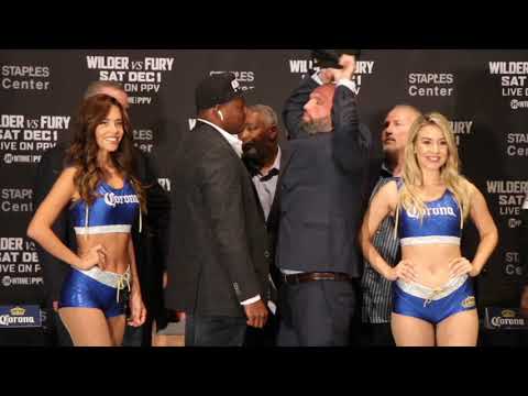 TRAVIS KAUFFMAN ATTEMPTS TO UNSETTLE LUIS ORTIZ BY GETTING IN HIS FACE / WILDER v FURY