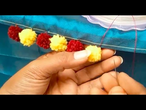 How to make yarn pom pom ILatest saree kuchu pom pom,saree kuchu with pom poms,saree kuchu design#05 Video