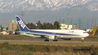 preview picture of video 'Let's Roolling! ANA (All Nippon Airways) Boeing 767-381 JA8670 in TOYAMA Airport (TOY/RJNT)'