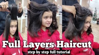 Layer haircut/ forward graduation haircut step by step full tutorial in Hindi