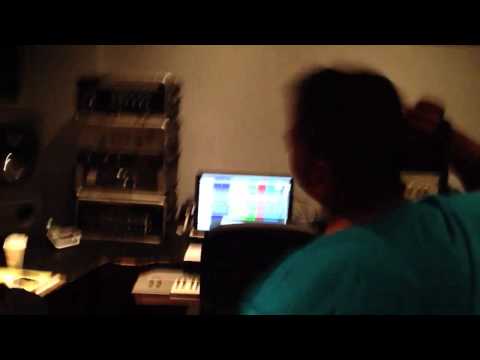 Jay Dabhi in the studio testing out one of his songs