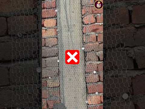 FIRST PACK Gaps with Morter Then Fix CHICKEN MESH/ FIBER MESH #shorts #civil #trending #mesh #joints