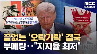 트럼프의 '냉온탕 오락가락' 발언‥국정지지율은 또 최저치 (2026.04.21/뉴스데스크/MBC)