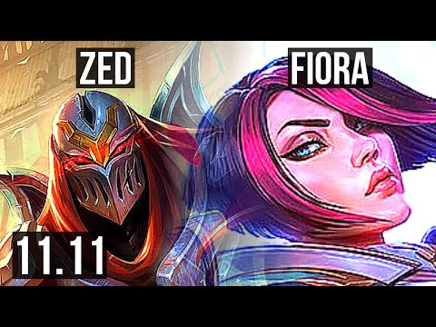 ZED vs FIORA (TOP) | 8/0/8, 1.8M mastery, Legendary, 400+ games | NA Diamond | v11.11