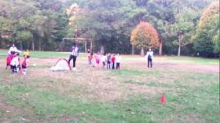 Lucien scoring goals at football training