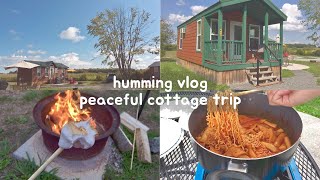 🇨🇦med student vlog._.small cottage vlog, cabin tour, korean bbq, teokbokki, campfire, marshmallows