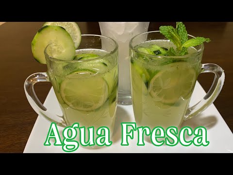 Agua fresca de pepino, limon y menta| Las Recetas De Maria Y Mas