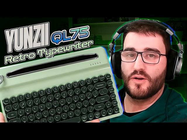 Vídeo relacionado con YUNZII QL75 Teclado de Máquina de Escribir Inalámbrico Teclado Retro Mecánico, RGB Backlit QMK/Via Programable, Multi-Dispositivo con 2.4GHz/Type-C/BT5.0 (Verde, Cocoa Cream v2)