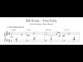 Bill Evans - Very Early - Piano Transcription (Sheet Music in Description)