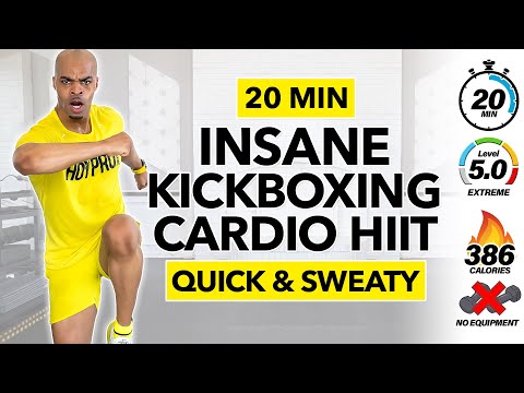 20 MIN INSANE Cardio Kickboxing Workout // SERIOUS SWEAT (NO EQUIPMENT)