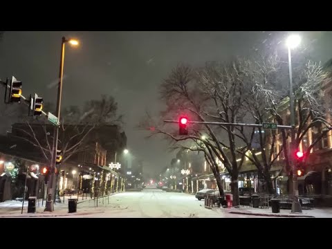 Snow falling in Omaha