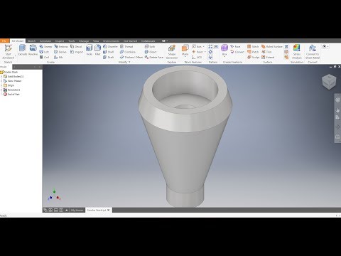 Autodesk Inventor 2019 - Smoke Stack - Train Project - Beginner Tutorial