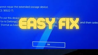 PS4 CE-30022-7 / Extended Storage Error Code Fix! (2023)