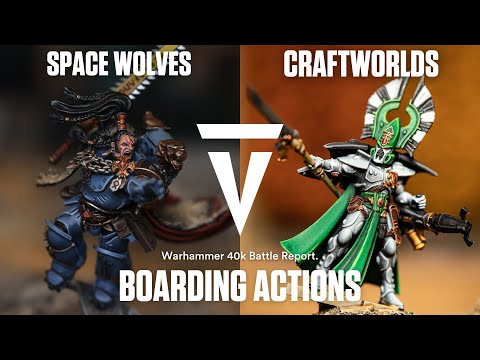 NEW Space Wolves vs Craftworlds Boarding Actions Arks of Omen Farsight Warhammer 40K Battle Report!