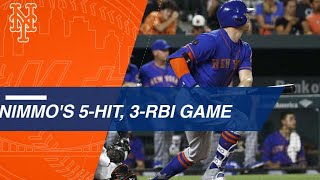 Brandon Nimmo rips 5 hits, drives in 3 vs. Orioles