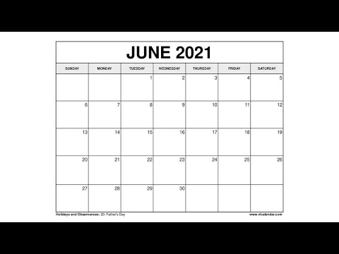 Printable June 2021 Calendar Templates with Holidays - VL Calendar