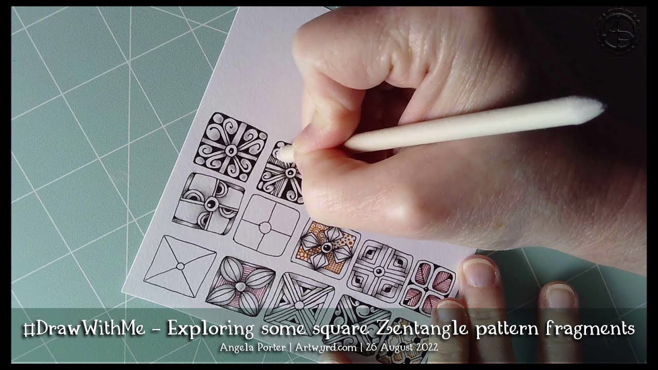 #DrawWithMe - Exploring some square #Zentangle pattern fragments