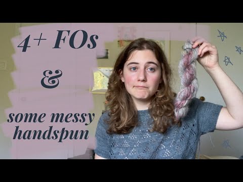 FO parade: two knit tops, two free knitting patterns, and some spinning woes