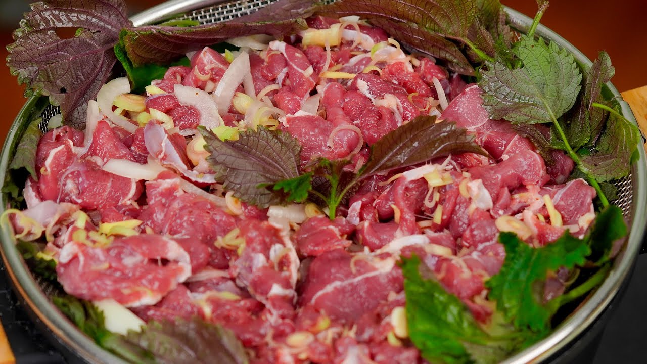 Bắp bò hấp lá tía tô – Món ngon thanh vị, đậm đà