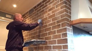 Faux Brick Wall - Most realistic (Complete tutorial) #fauxbrick