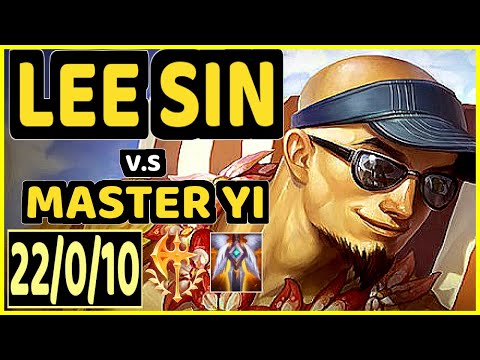 DARDOCH (LEE SIN) vs MASTER YI - QUADRAKILL 22/0/10 KDA JUNGLE GAMEPLAY - NA Ranked GRANDMASTER