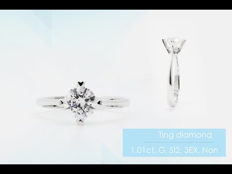 1.01卡鑽石戒指 G色 SI2淨度 3EX 無螢光