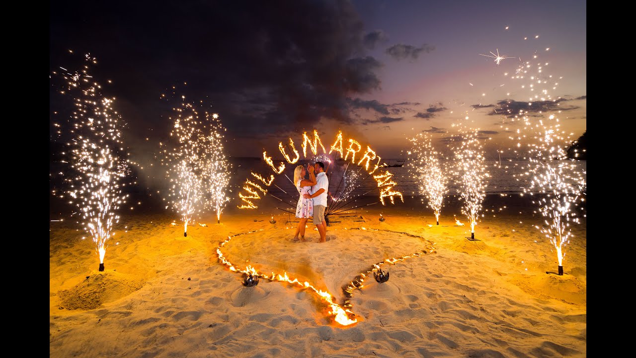 Phuket Weddings & Events Planner - BESPOKE EXPERIENCES - Engagement With Fire Sign & Performance