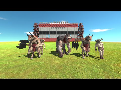 Goro the giant + 2Minotaur + 4old Minotaur-Animal Revolt Battle Simulator