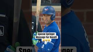 George Springer had a special message for his former teammate ???? #MLB #BlueJays