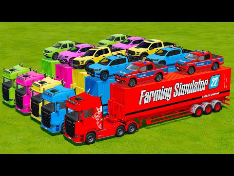 TRANSPORTING TOYOTA, NISSAN, FORD & MERCEDES CARS WITH SCANIA TRUCKS - Farming Simulator 22