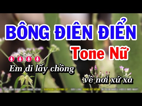 Karaoke Bông Điên Điển - Tone Nữ Nhạc Sống Mới | Huỳnh Lê