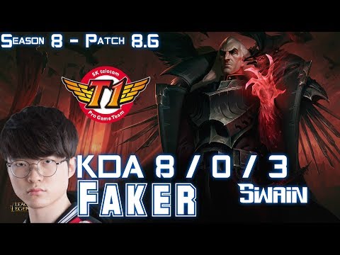 SKT T1 Faker SWAIN vs ZOE Mid - Patch 8.6 KR Ranked