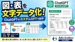 図や表を含む資料を文字データ化｜ChatGPTのカスタムGPTを作ってみた【Adio brothers】