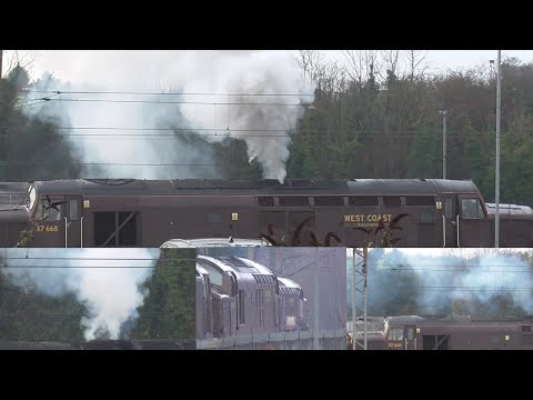‘Class 37 Start Up’ 37668 Firing Up at Carnforth 10th December 2022