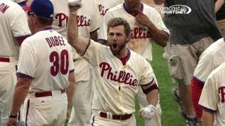Frandsen CRUSHES walk-off homer, gets pied