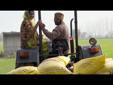 Ritu and Navi Lalia vlog. ਅੱਜ ਬਾਬੇ ਨੇ ਟਰੈਕਟਰ ਚਲਾਇਆ ਤੇ ਖੇਤਾਂ ਚ ਜਾ ਕੇ ਖਾਦ ਪਾਈ 