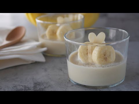 【バナナ好きさんこれ作って♡ふんわりバナナぷりん】「ゼラチン無しでこの食感は神♪」やさしい甘さです～ | Fluffy banana pudding