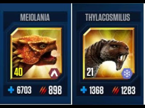MEIOLANIA VS THYLACOSMILUS II Jurassic World The Game II Dinosaurs Game