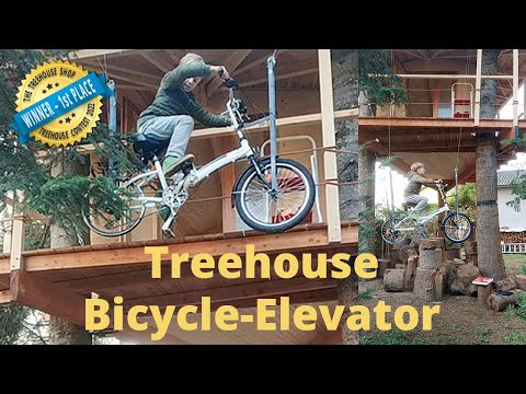 Treehouse Bicycle Elevator – Genius DIY Access! (min 2:00)