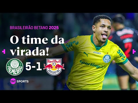 DUPLA FLACO-ROQUE LIDERA GOLEADA DO VERDÃO! PALMEIRAS 5X1 RB BRAGANTINO - MELHORES MOMENTOS