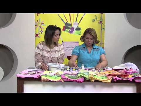 Mulher.com 04/16/2013 - Fabric Painting Patch 3D Collage Eliana Rolim Part 1