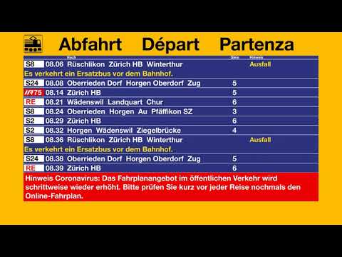 SBB Ansage - Information für Anschlussreisende nach Rues-Kil-ZWol-ZEn - Ersatzbus vor dem Bahnhof