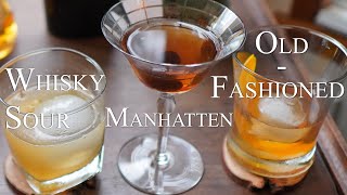 Best Whiskey Cocktail Recipes || Old Fashioned vs Manhatten vs Gold Rush Cocktail