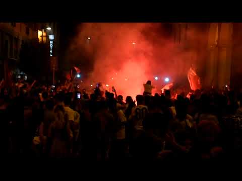 Trionfo azzurro, Arezzo in festa fino a tarda notte